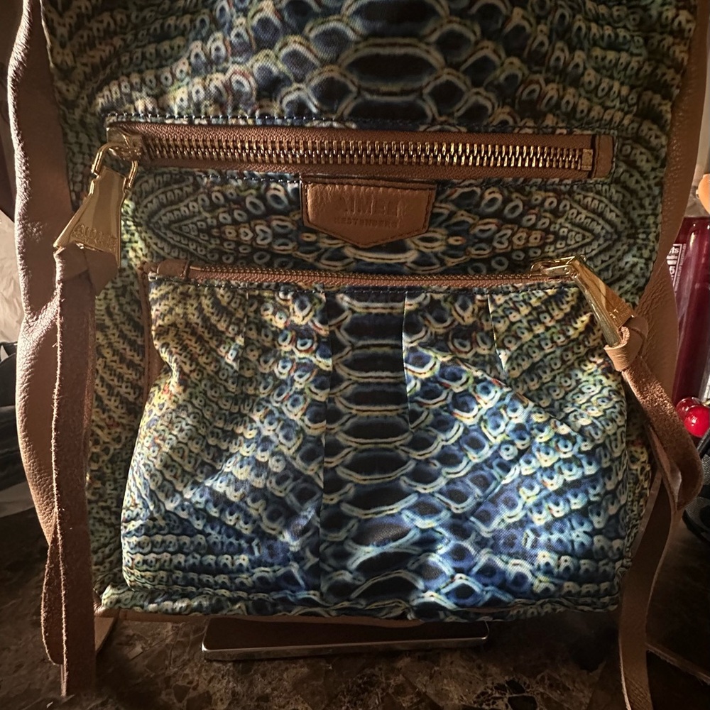 Aimee Kestenberg Blue and Brown Crossbody Bag